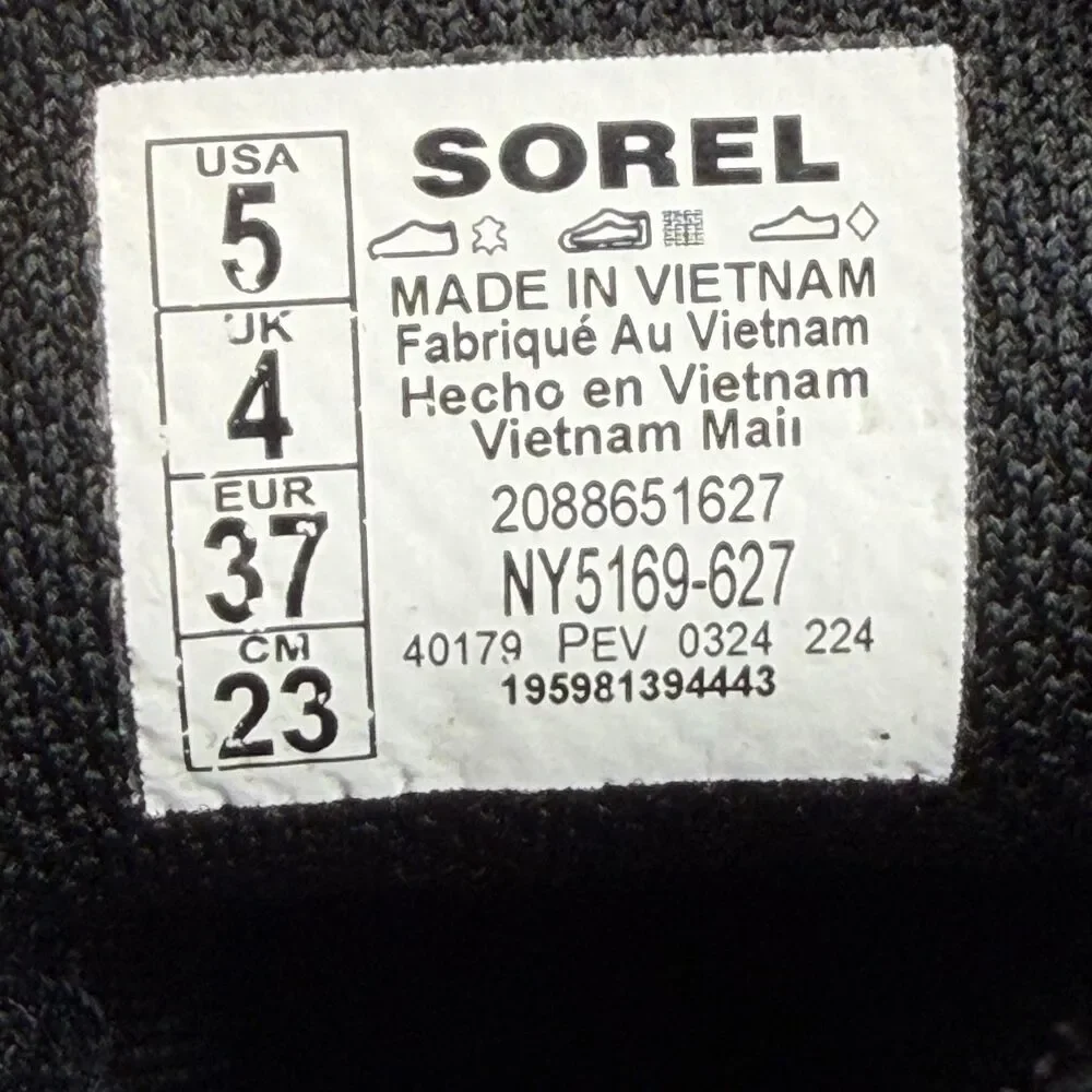 Sorel Boots Girls Size 5 Pink Suede Waterproof Rain Ankle Lace Up NY5169-627